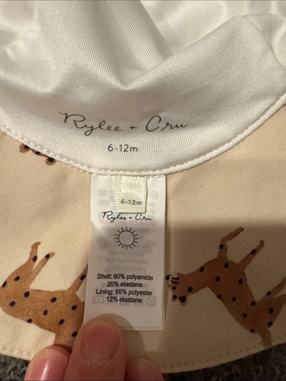 Rylee + Cru Floppy Swim Hat Leopard 6-12 mo